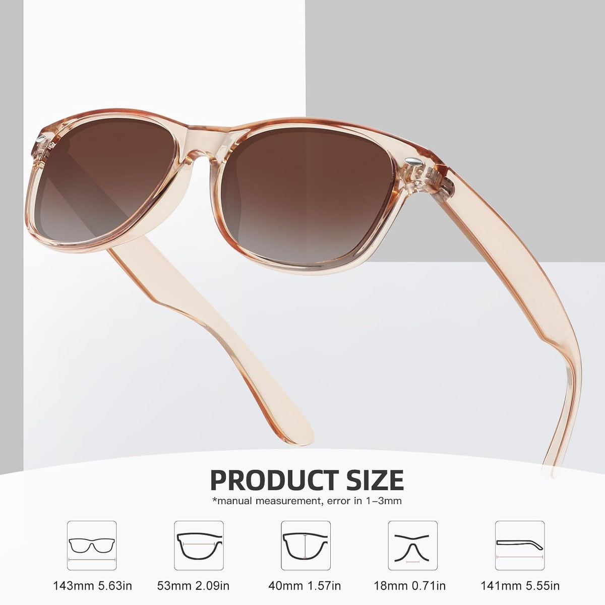 Classic Polarized Sunglasses for Women Men Trendy Retro Sun Glasses for Driving UV Protection (3 Pack)