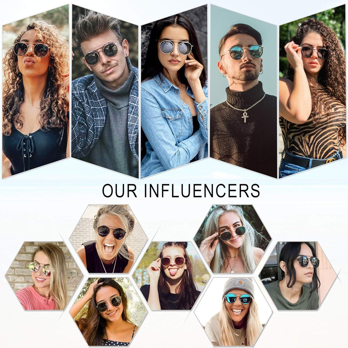 Retro Round Double Bridge Polarized Sunglasses for Women Men Vintage Circle UV400 Sunnies SJ1104
