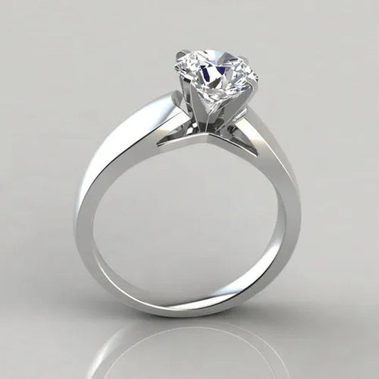 Fashion catwalk model ring new style silver-plated boutique ring diamond ring bride wedding ring princess engagement birthday gift jewelry (size 5-11)