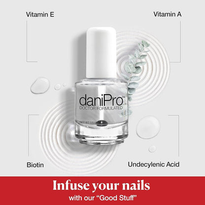 Doctor-Formulated Clear Base Coat Nail Polish, 0.5 Oz - Base Coat Nail Polish with Undecylenic Acid, Vitamins & Biotin - Nail Base Coat for Stronger, Healthier Nails, Manufactured in the USA