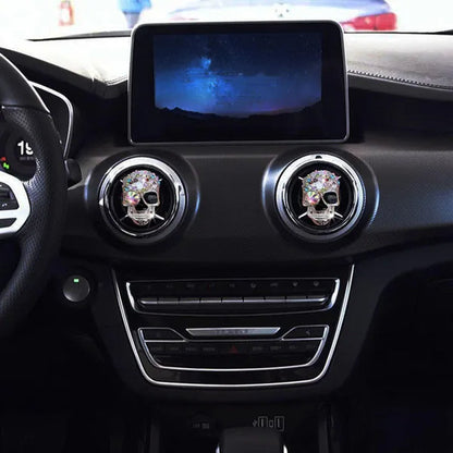 1 Pc Crystal Skull Car Air Fresheners Vent Clips Car Diffuser Vent Clip Rhinestone Car Decoration Cute Car Interior Decor Bling Car Accessories