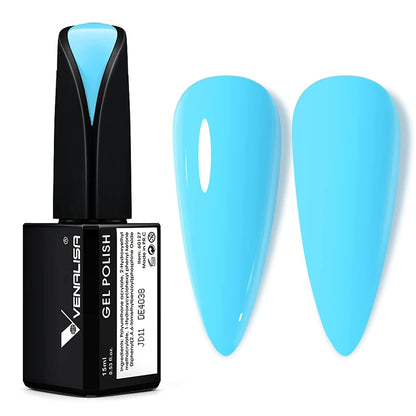 VENALISA 15ml Gel Nail Polish, Pure White Color Soak Off UV LED Nail Gel Polish Nail Art Starter Manicure Salon DIY at Home, 0.53 OZ