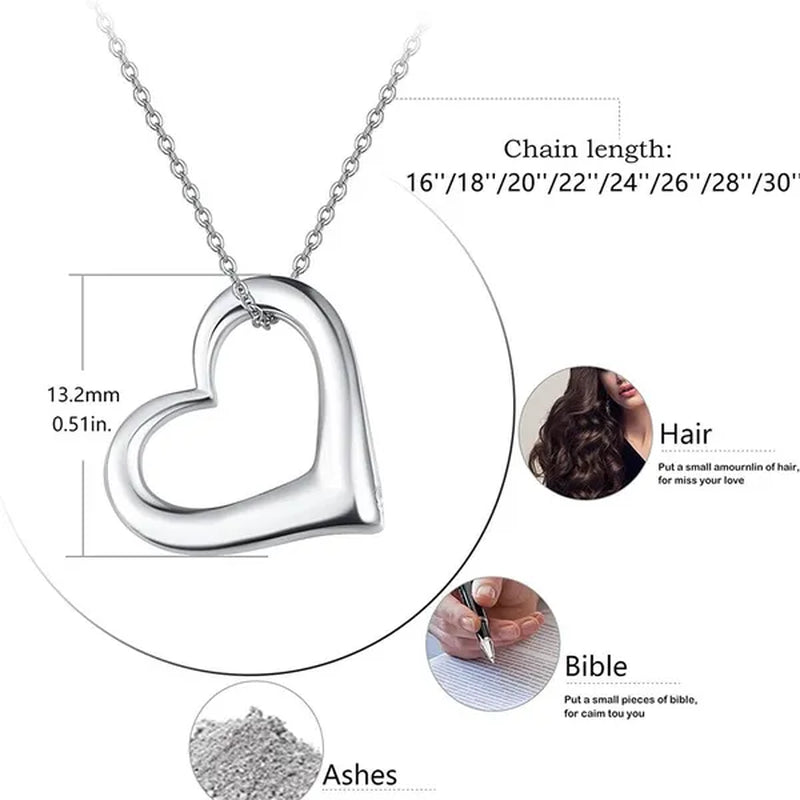 Fashion 925 Sterling Silver Heart Pendant Necklace for Women Wedding Jewelry