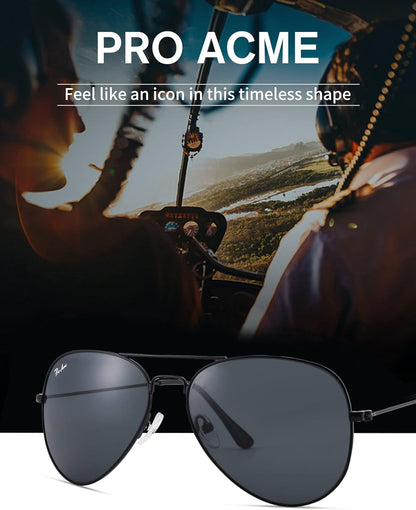 Classic Aviator Sunglasses for Men Women 100% Real Glass Lens