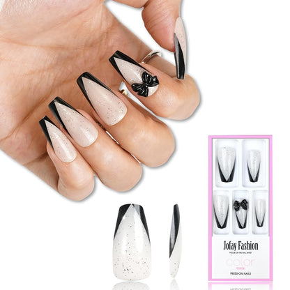 White Press on Nails Short,  Square Solid Color Fake Nails with Glue, Reusable & Natural Acrylic False Nails Stick on Nails for Women Girls Gift, Gel Nail Kit, 24pcs