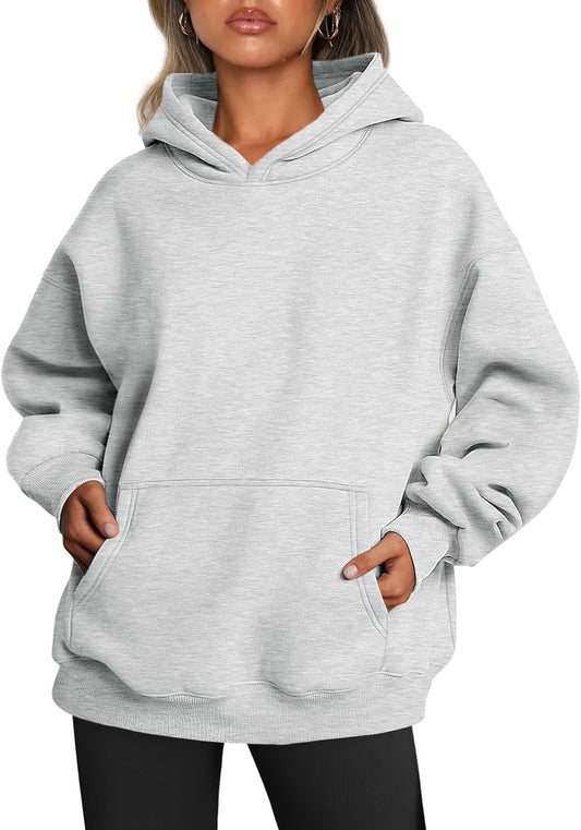 Womens Oversized Hoodies Fleece Sweatshirts Sweaters Spring Outfits 2025 Pullover Fall Winter Clothes