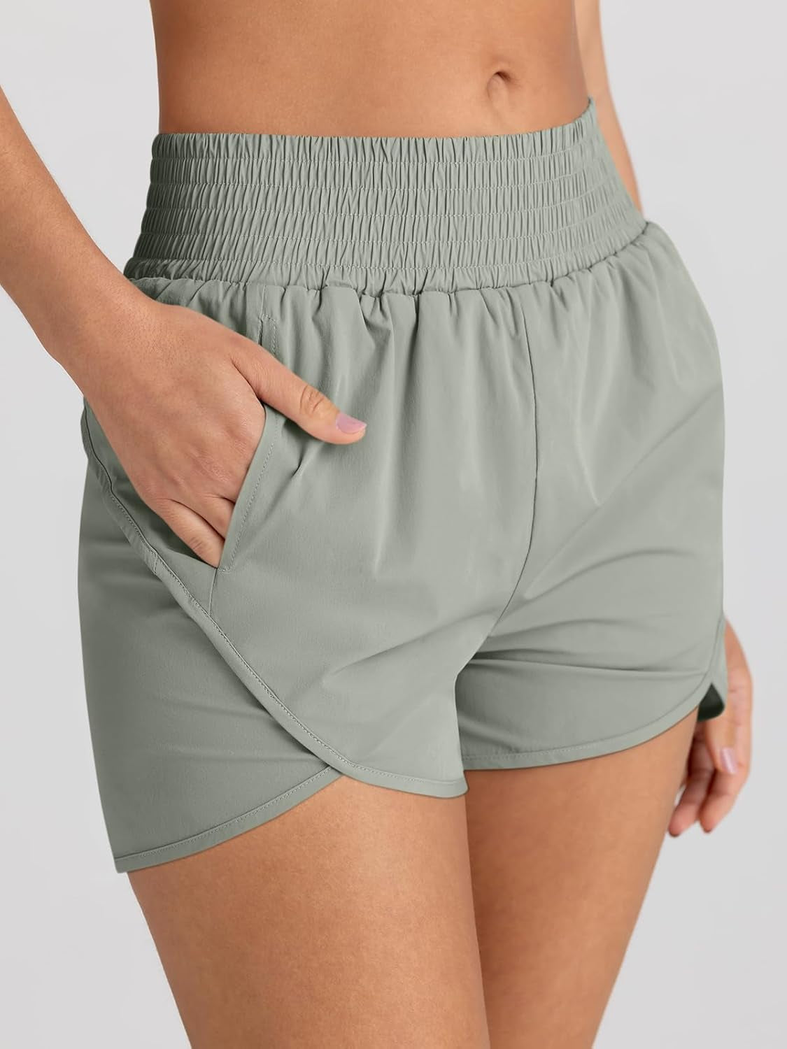 Womens Athletic Shorts High Waisted Running Shorts Gym Workout Shorts Casual Comfy Sport Shorts with Pockets 2025