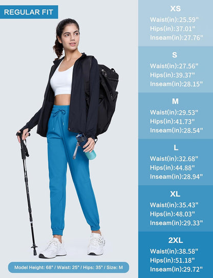 Women'S Hiking Pants Lightweight Quick Dry Water Resistant Athletic Running Joggers with Pockets Outdoor Travel