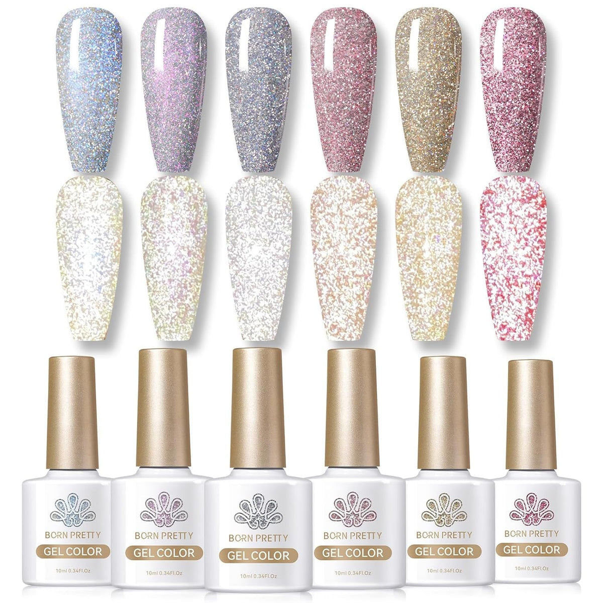 Cat Magnetic Gel Nail Polish Set Auroras 9D Cat Magnetic Eye Glitter Gel Polish Nail Art Manicure Collection Gift 6PCS