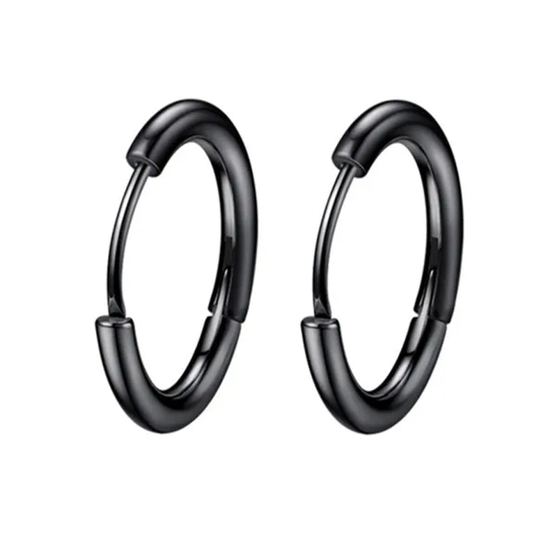 1 Pair Women/Men Stainless Steel Gold Silver Color Small Hoops Earring Piercing Ear Cartilage Tragus Simple Thin Circle Anti-allergic Ear Buckle Earring