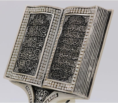 Quran Open Book with Ayatul Kursi and Nazar DUA - Muslim Home Decor Showpiece Ornament Gift 6.25 X 4.5In
