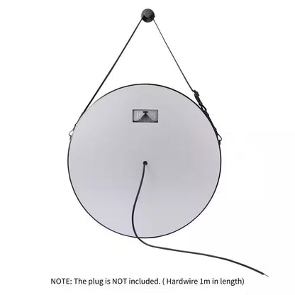 24 In. W X 24 In. H round Aluminum Framed Antifog 3-Color Dimmable LED Lighted Wall Hanging Bathroom Vanity Mirror Black