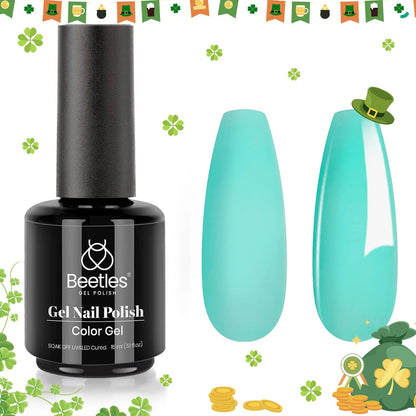 Beetles Gel Nail Polish, 1 Pcs 15ml White Color Soak Off Gel Polish Nail Art Manicure Salon DIY Gel Nail Design Decoration at Home Nail Lamp Needed Nails Minicure Kit Gift