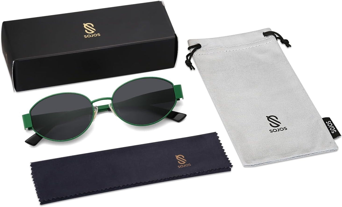 Retro Oval Sunglasses for Women Men Trendy Sun Glasses Classic Shades UV400 Protection SJ1217