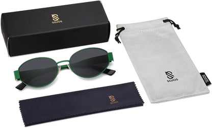 Retro Oval Sunglasses for Women Men Trendy Sun Glasses Classic Shades UV400 Protection SJ1217