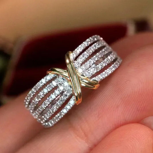 Fashion Jewelry for Women Rings Luxury 925 Sterling Silver Full Diamond Ring Romantic Bride Wedding Engagement Party Band White Sapphire Jewelry Anniversary Gift