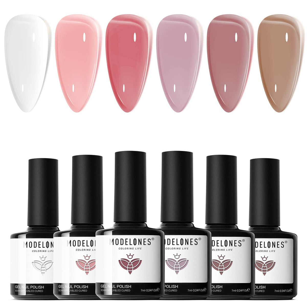 Gel Nail Polish Set, 6 Colors Easter Pastel Gel Polish Set with Nail Art Liner Brush, Soft Pink White Light Purple Blue Green Nude Spring Painting Nail Gel Polish Kit Mani DIY Salon Gifts