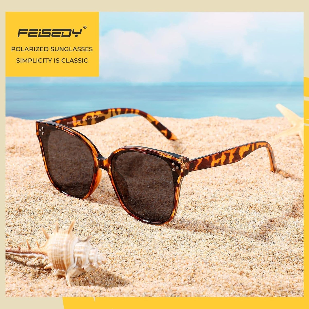 Retro Square Polarized Sunglasses Women Men Vintage Minimalist Shades B2600