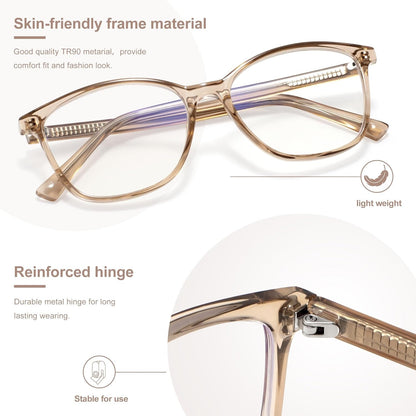 Blue Light Blocking Glasses Anti Eyestrain UV Glare Blue Light Glasses for Women with Case, TV Phone Computer Gaming Eyeglasses (Coffee Brown)