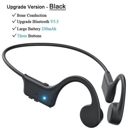 Open Ear Bone Conduction Bluetooth Headphones Waterproof Stereo Wireless Headset with Microphone for Driving Working Running Cycling