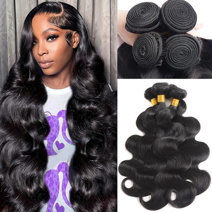 14A Human Hair Bundles 14 16 18 20 Inch 4 Bundles Human Hair 100% Unprocessed Brazilian Virgin Hair Bundles Deals Quick Weaves Hair Extensions