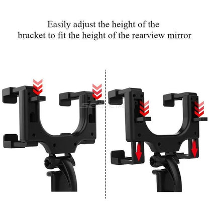 SEAMETAL Car Phone Holder 360° Rotatable Car Rearview Mirror Clip GPS Mobile Phone Holder For iPhone Samsung Smartphone Stand
