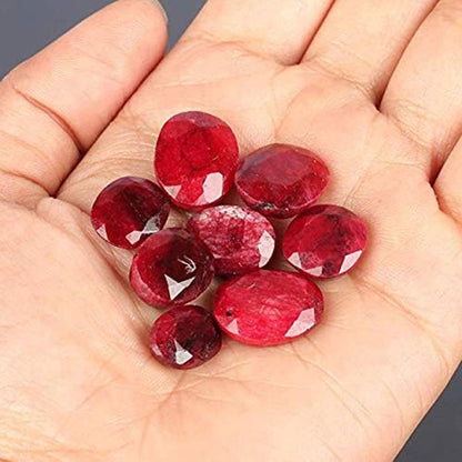 Loose Gemstones for Jewelry Making 100.00 Carats. Set of 7 Pcs Ring Size Gorgeous African Pigeon Blood Red Ruby Loose Gemstone Beads Ruby July Birthstone