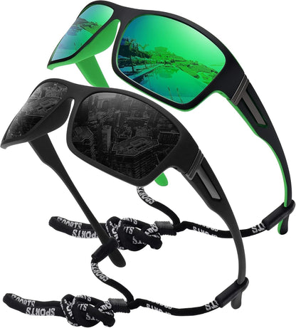 Polarized Sports Sunglasses for Men Women Unbreakable Frame Cycling Fishing Driving