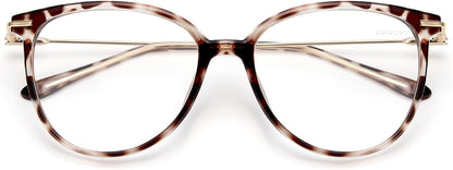 Blue Light Blocking Glasses Women/Men, Fashion Cat Eye Fake Eyeglasses UV Ray Filter Computer Gaming Glasses (Light Black Frames/Transparent Lens)