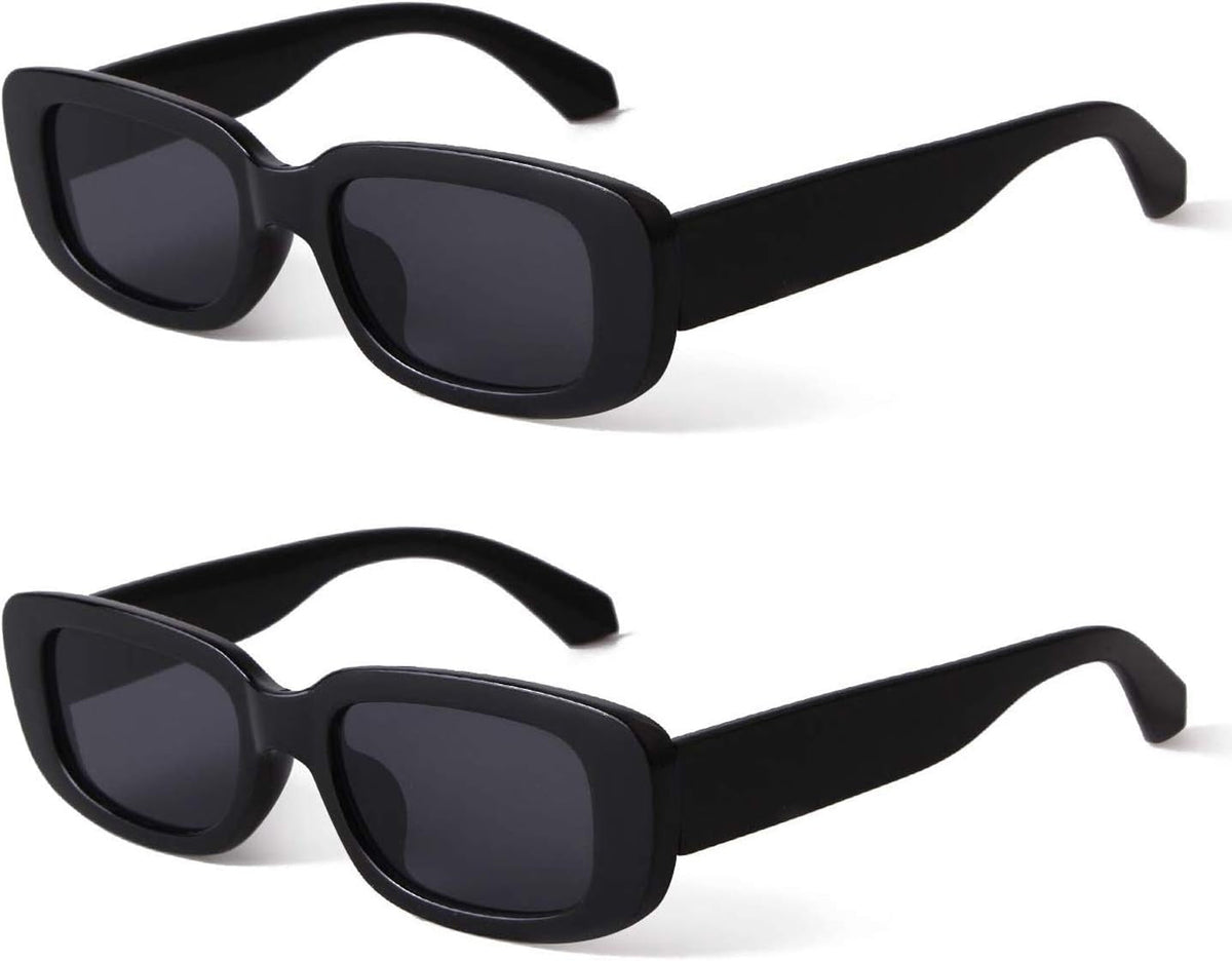 Rectangle Sunglasses for Women Retro Driving Glasses 90’s Vintage Fashion Narrow Square Frame UV400 Protection
