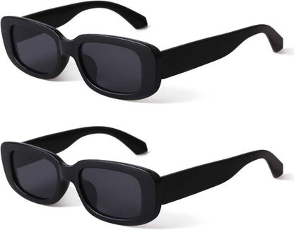 Rectangle Sunglasses for Women Retro Driving Glasses 90’s Vintage Fashion Narrow Square Frame UV400 Protection