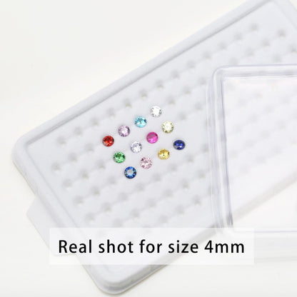 12Pcs Birthday Stone 1Pcs per Color round Loose Cubic Zirconia Stones Synthetic Ruby Synthetic Spinel