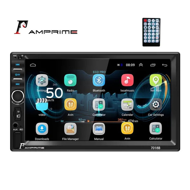 Amprime 2 Din Car Radio 7" LCD Touch Screen Autoradio 7018B Multimedia Player Bluetooth Car Stereo Radio Support Mirror-Link Rear View Camera