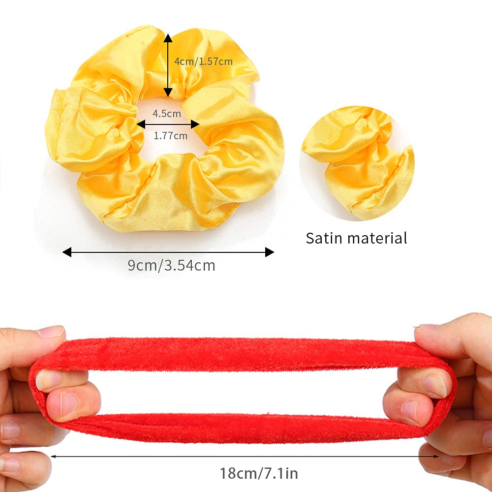 60 Pcs Scrunchies Soft Velvet Scrunchies and Satin Hair Scrunchies for Girls Silk Elastic Hair Ties Scrunchies for Women Hair Accessories with Gift Bag