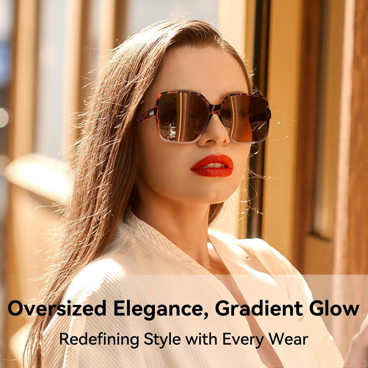 Oversized Square Sunglasses for Women Big Large Wide Fashion Shades for Men 100% UV Protection Unisex