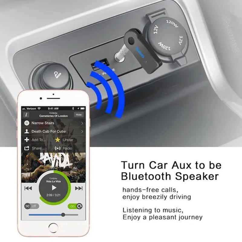 1 Pack Bluetooth Receiver/Bluetooth Car Kit, Portable Universal Aux Adapter 3.5Mm Auxiliary Stereo Output Music Streaming Sound System Hands-Free Audio Adapter & Wireless Car Kits for Home, Car, Wired Headset Earphones