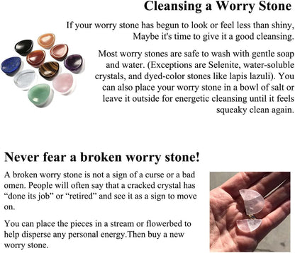 Thumb Worry Stone - Palm Stones Pocket Natural Chakra Reiki Healing Crystals Therapy Geometry - Lapis Lazuli