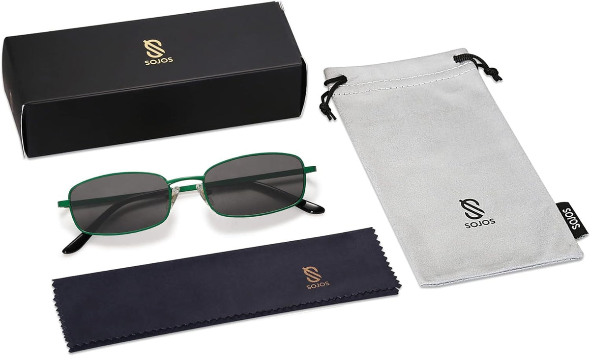 Small Y2k Narrow Rectangle Sunglasses Womens Mens Retro 80s 90s UV400 Sunnies SJ1187