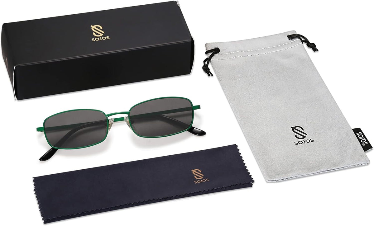 Small Y2K Narrow Rectangle Sunglasses Womens Mens Retro 80S 90S Skinny Sunnies SJ1187