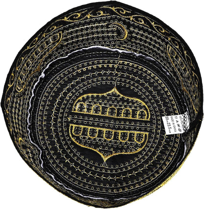 Islamic Men Prayer Kufi Hat Muslim Arabian Embroidered Skull Cap Arab Indian Religious Praying Cap Ramadan Eid Gift