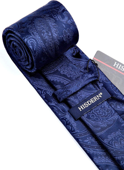 Paisley Ties for Men Solid Tie Handkerchief Floral Men'S Necktie & Pocket Square Set Wedding Classic Mens Ties