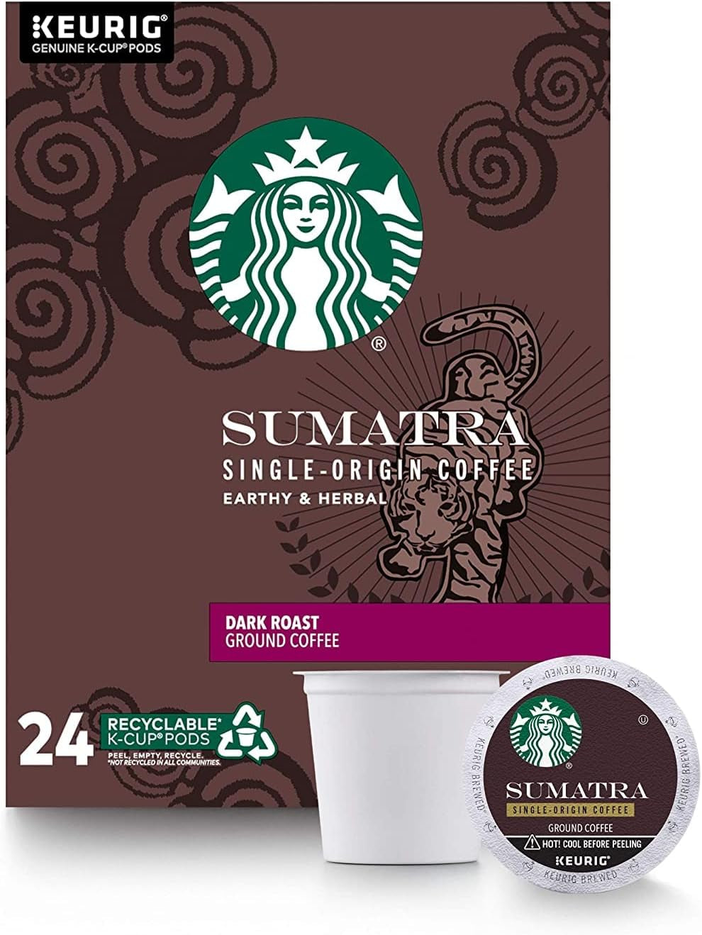 Sumatra Single Serve K-Cup Pods for Keurig Brewers, 24 Count