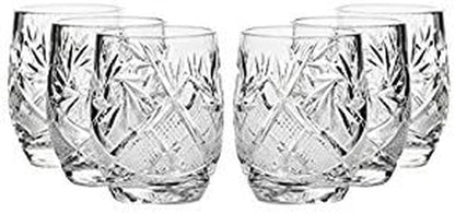 Set of 6, 1.5-Oz Hand Made Vintage Russian Crystal Shot Glasses, Vodka Liquor Old-Fashioned Glassware