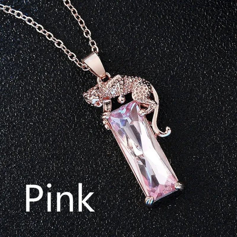 1 PCS European and American Fashion Gemstone Pendant Ladies Necklace Wedding Jewelry
