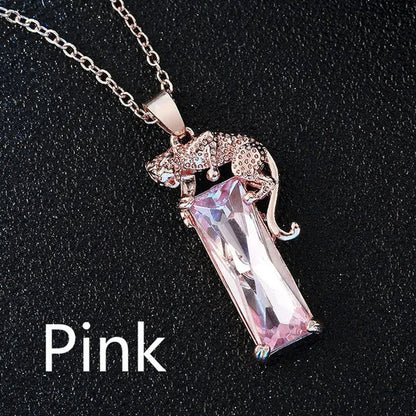 1 PCS European and American Fashion Gemstone Pendant Ladies Necklace Wedding Jewelry