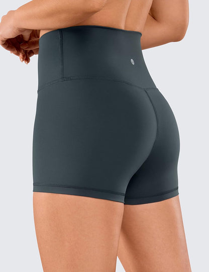 Women'S Naked Feeling Biker Shorts - 3 Inches High Waisted Yoga Workout Running Spandex