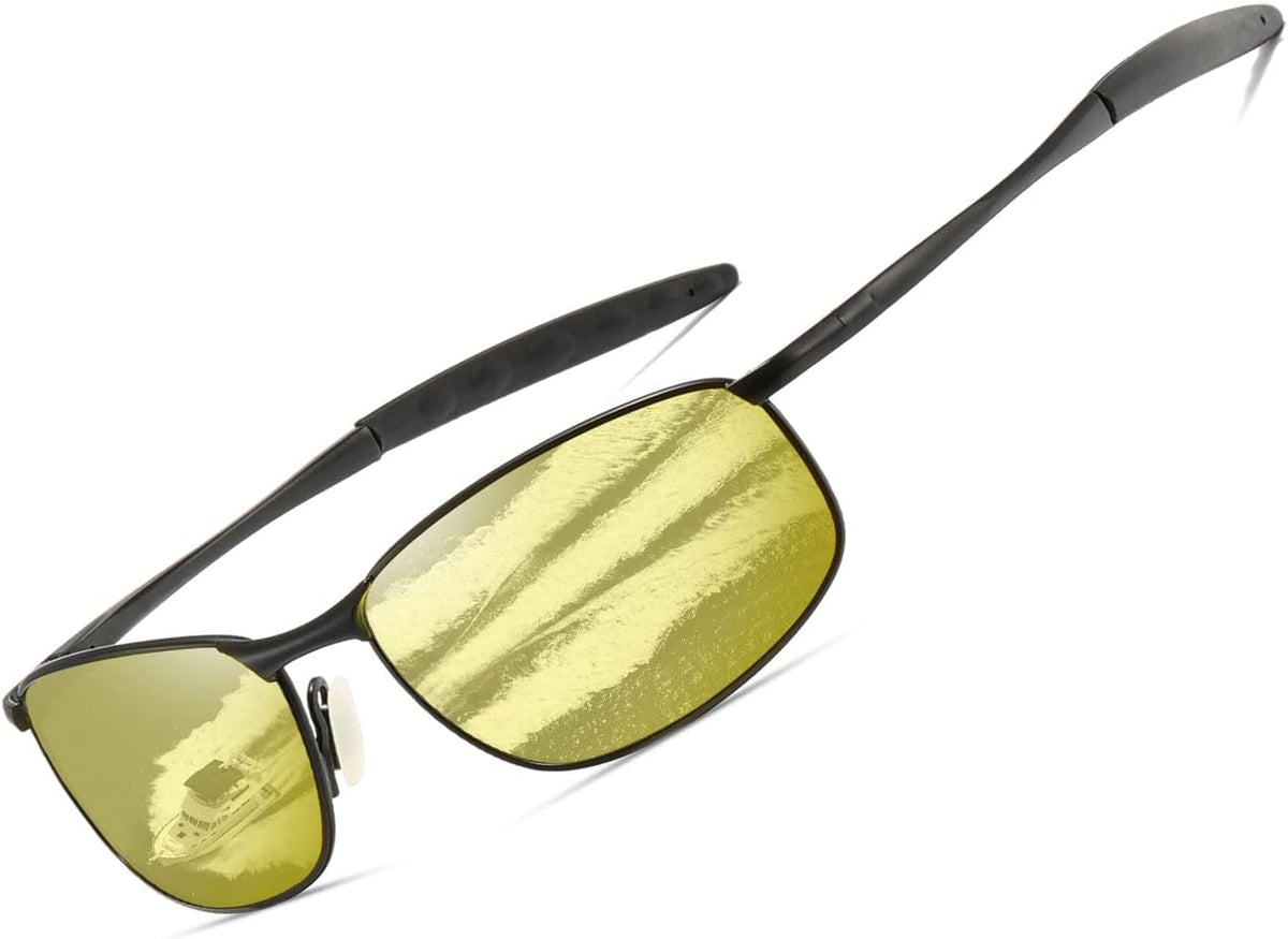 Polarized Sunglasses For Men Rectangle Metal Frame Retro Sun Glasses AE0395