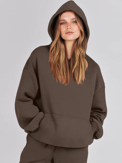 Womens 2 Piece Outfits Lounge Hoodie Oversized Sweatshirt Jogger Sweatpants Y2K Tracksuit Sweatsuit Set Fall Clothes