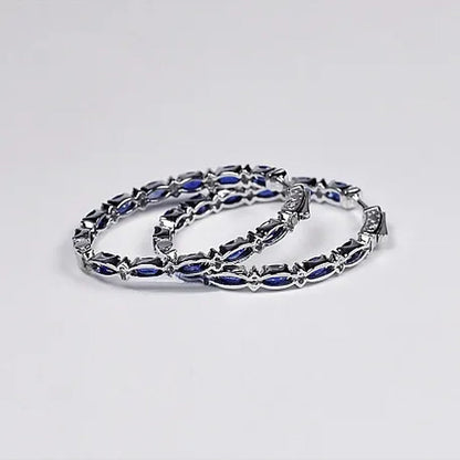 Fashion Jewellery Lady Gold-plated Ellipse Sapphire Zircon AAA Tassels Earrings