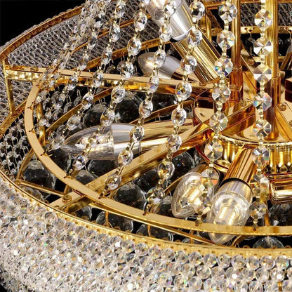 14-Lights Crystal Chandelier Modern French Empire Pendant Lamp Ceiling Hanging Lighting Fixture